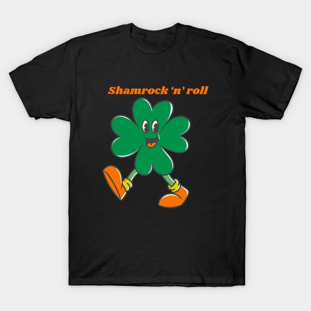 Shamrock 'n' roll st Patrick's Day T-Shirt by Artist usha